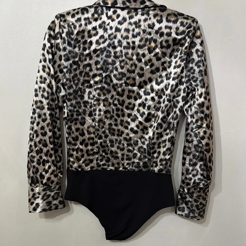 Zara Brown and Black Wrap Bodysuit Top - Picture 5 of 5